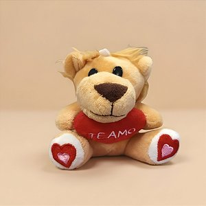 Chaveiro de Pelúcia Te Amo - Leão com Coração - 10x12x6cm - 1 unidade - Rizzo