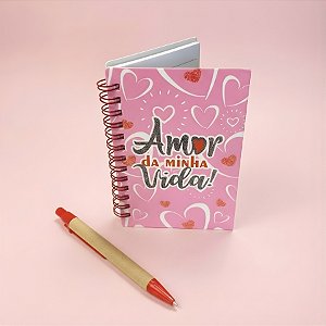 Bloco de Anotações com Caneta - 50 Folhas - Amor da Minha Vida! - 8,5x12,5cm - 1 unidade - Rizzo