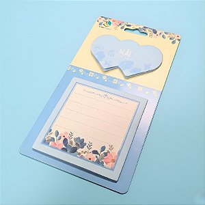 Bloco de Anotações Autoadesivo - Azul - Mãe Eu Te Amo - 7x7cm - 1 unidade - Rizzo