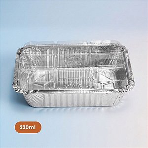 Marmita de Alumínio com Tampa Pet Transparente - 220ml  - 10 unidades - Wyda - Rizzo