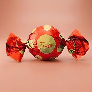 Papel Trufa 14,5x15,5cm - Big Ball Vermelho / Ouro - 100 unidades - Cromus - Rizzo