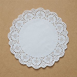 Fundo Rendado de Papel - Branco - 35cm  - 24 unidades - Rizzo