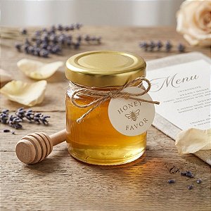 Mini Pote de Vidro Redondo com Tampa de Metal Dourado - 50ml - 1 unidade - Rizzo