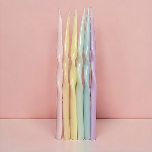 Vela Torcida Colorida - 12,5cm - 6 unidades - Rizzo