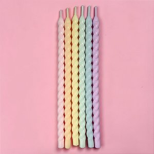 Vela Espiral Colorida - 12,5cm - 6 unidades - Rizzo