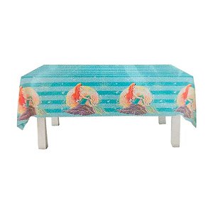 Toalha de Mesa em Papel - 1,20x2,20m - Sereia Ariel - 1 unidade - Disney Original  - Rizzo