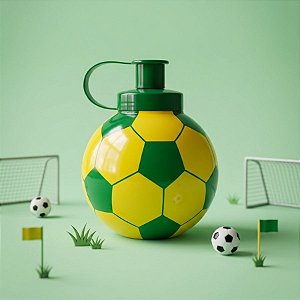 Garrafa Squeeze Bola - Verde e Amarelo - 450ml - 1 unidade - Rizzo