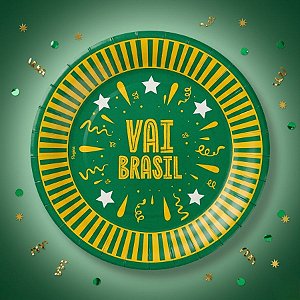 Prato de Papel Redondo - Copa do Mundo - 18cm - 8 unidades - Regina - Rizzo