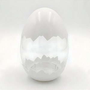 Ovo Transparente Casquinha - Branco - 7x11x7cm - 10 unidades - Rizzo