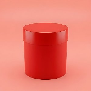 Caixa Acrílica Redonda - Vermelha - 14,5x16cm - 1 unidade - Rizzo