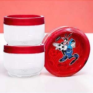Conjunto Organizador Gire e Trave - Pateta Futebol - Vermelho - 155ml - Disney Original - 1 unidade - Plasútil - Rizzo