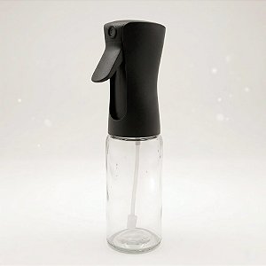 Frasco de Vidro com Válvula Vaporizadora - Preta - 220ml - 6x22x6cm - 1 unidade - Rizzo