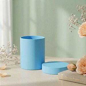 Caixa Acrílica Redonda - Azul Bebê - 15cm - 1 unidade - Rizzo