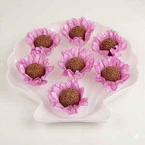 Bandeja Decorativa - Concha - Branca Perolada - 22cm - 1 unidade - Rizzo