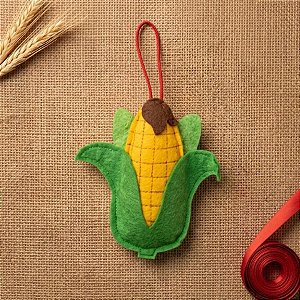 Enfeite para Pendurar de Festa Junina em Feltro - Milho - 16x15cm - 1 unidade - Cromus - Rizzo