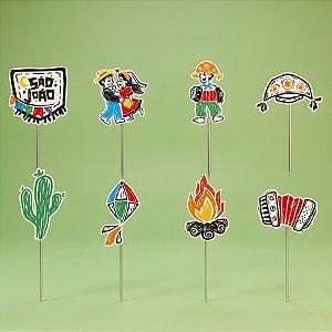 Pick Decorativo Para Doces - Cordel de São João - 5x10cm - 8 unidades - Regina - Rizzo