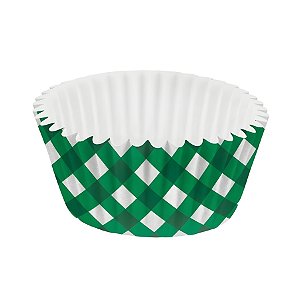 Forminha de Pape N°5 Para Docinhos Xadrez Verde - Arraiá - 3x1,5x3cm - 100 unidades - Regina - Rizzo