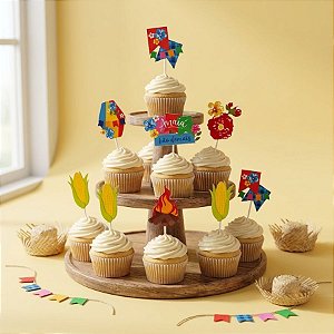 Pick Decorativo Para Doces - Arraiá Bão Demais - 11cm - 12 unidades - Cromus - Rizzo