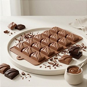 Forma de Silicone - Bombom Quadrado - 22x11cm - 1 unidade - Rizzo