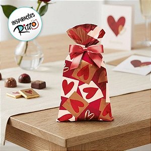 Saco para Presente Perolado - Season Love - 45x59cm - 25 unidades - Cromus - Rizzo