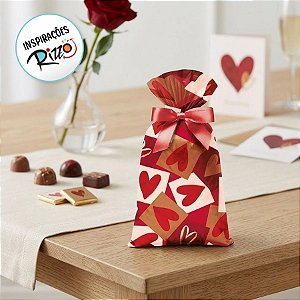 Saco para Presente Perolado - Season Love - 30x44cm - 50 unidades - Cromus - Rizzo