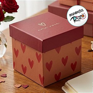 Caixa Cubo - Season Love  - 17x17x17cm - 1 unidade - Cromus - Rizzo