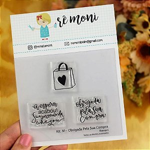 Cartela de Carimbos Mini - Obrigada Pela Sua Compra - 1 unidade - Rizzo