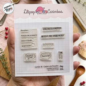 Cartela de Carimbos Mini - Caderno de Receitas - 1 unidade - Rizzo