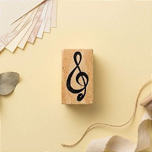 Carimbo de Madeira Artesanal - Nota Musical - AF-380 - 1 unidade - Rizzo