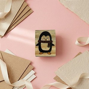 Carimbo de Madeira Artesanal - Pinguim - RI-101P - 1 unidade - Rizzo