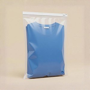 Saco Trilho Zip Transparente Fosco com Furo - Trilho Branco - 14x18cm - 50 unidades - Rizzo