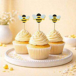 Pick Decorativo Para Doce - Abelha - 15cm  - 20 unidades - Rizzo