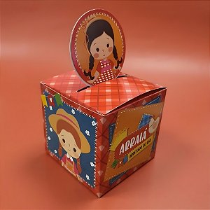 Caixa Pop Up  - Quadrilha Junina - Vermelho - 9x9cm - 10 unidades - Cromus - Rizzo