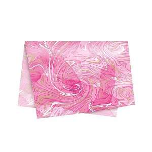 Papel de Seda - 49x69cm - Marmorizado Rosa  - 10 unidades - Cromus - Rizzo