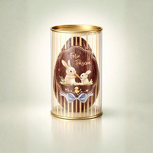 Lata Clean de Páscoa - Lovely Garden - Transparente - 9x16,5cm - 1 unidade - Cromus - Rizzo