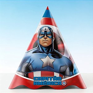 Chapéu de Aniversário - Capitão América - Disney Original - 8 unidades - Regina - Rizzo