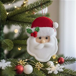 Enfeite Para Pendurar De Natal - Papai Noel - Vermelho Liso - 10cm - 2 unidades - Rizzo