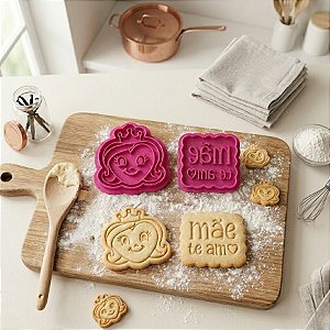 Kit Cortador + Carimbo Mãe Te Amo - Ref. 1072- 5cm - 1 unidade - RR Cortadores - Rizzo