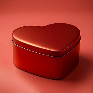 Lata Coração - Vermelho Fosco - 12x11,5x4,5cm - 1 unidade - Rizzo