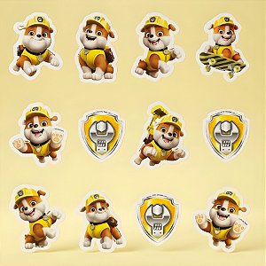 Mini Personagens Decorativos - Rubble - Patrulha Canina - 6x8cm - 12 unidades - Regina - Rizzo
