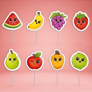 Pick Decorativo Para Doces - Frutinhas - 5x12cm - 8 unidades - Regina - Rizzo