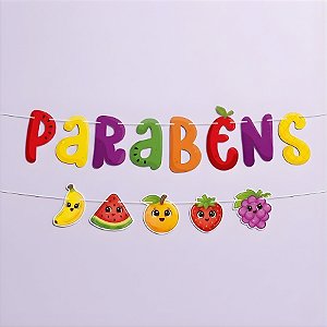 Faixa Decorativa "Parabéns" - Frutinhas - 1 unidade - Regina - Rizzo