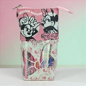 Estojo Escolar Retrátil - Minnie Mouse - Rosa e Azul - Disney Original - 1 unidade - DAC Art - Rizzo