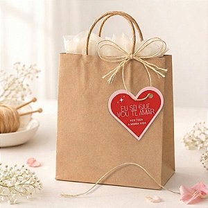 Tag Coração Com Sisal Vou Te Amar - Ref.2524 - 5,5cm - 10 unidades - Stickr - Rizzo