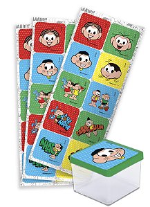 Adesivo Quadrado Decorativo Festa Turma da Mônica - 30 unidades - Festcolor - Rizzo Festas