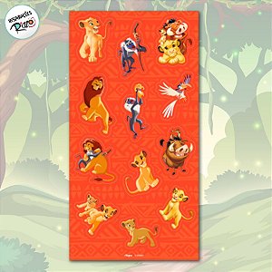 Cartela de Adesivo - Rei Leão - 12 unidades - Disney Original - Rizzo