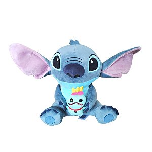 Pelúcia Stitch Com Scrump Bordado 33cm - Lilo & Stitch - 1 unidade - Disney Original - Rizzo