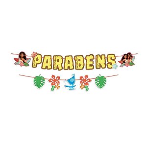 Faixa de Parabéns - Festa Moana 2 - 1 unidade - Regina - Rizzo