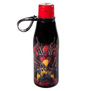 Garrafa Abre Fácil - DeadPool e Wolverine Preta - 530ml - 1 unidade - Disney Original - Rizzo