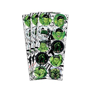 Adesivo Redondo - Hulk  - 30 unidades - Disney Original - Rizzo
